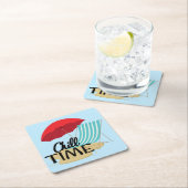 Sommerzeit Kill Time am Strand Rechteckiger Pappuntersetzer (Vor Ort)