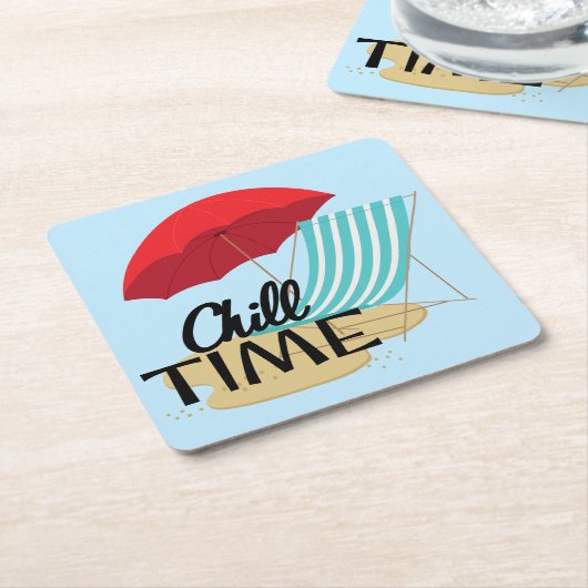 Sommerzeit Kill Time am Strand Rechteckiger Pappuntersetzer (angewinkelt)