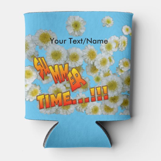 Sommerzeit Kruste. Text-Blume können farbiger sein Dosenkühler (Vorderseite)