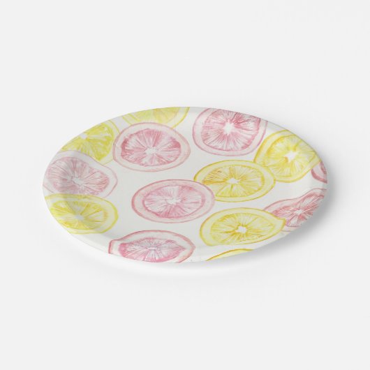 Sommerzeit-Limonade Pappteller (Schrägansicht)