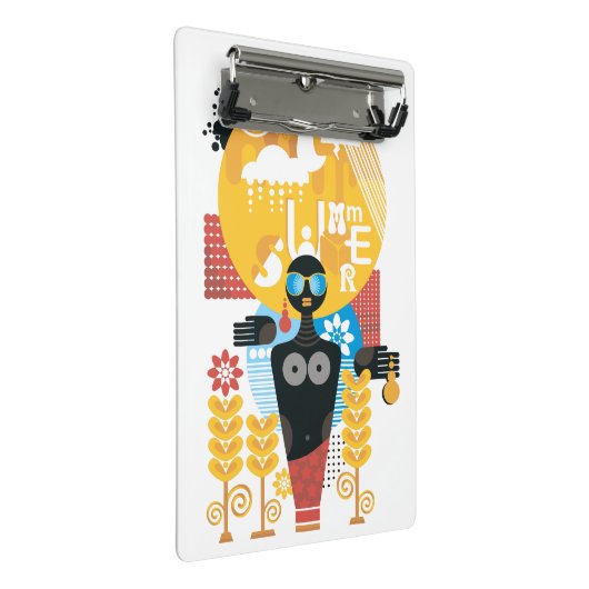 Sommerzeit Mini Klemmbrett (Schrägansicht)