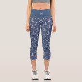 Sommerzeit Mit Monogramm Ozean Capri Leggings (Vorderseite)