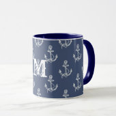 Sommerzeit Mit Monogramm Ozean Tasse (VorderseiteRechts)