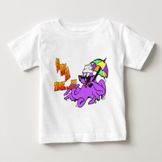 Sommerzeit Oktopus Kleinkind Ruffle T-Shirt (Vorderseite)