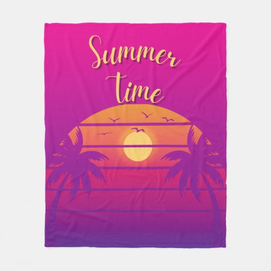 Sommerzeit Ombre Lila Fleecedecke (Vorderseite)