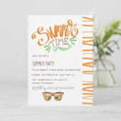 Sommerzeit-Party Einladung (Stehend Vorderseite)