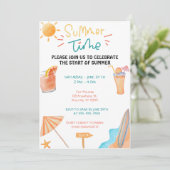 Sommerzeit Party Einladung (Stehend Vorderseite)