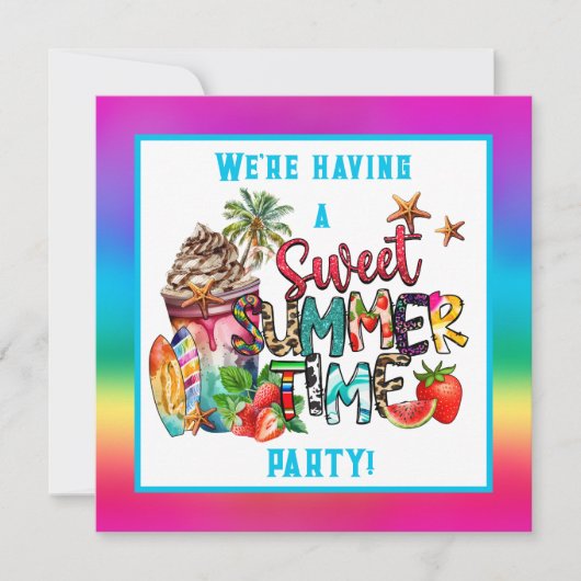 Sommerzeit Party Einladung (Vorderseite)