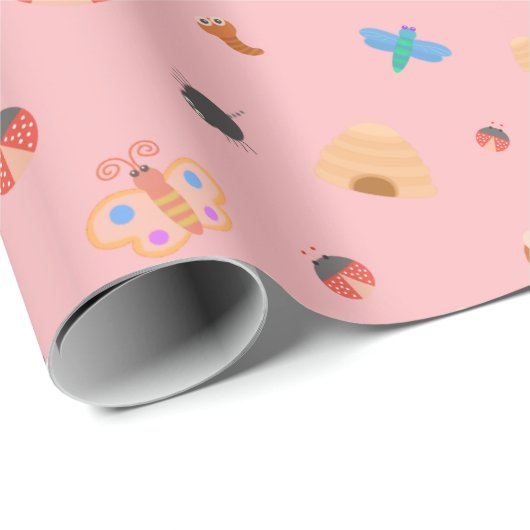 Sommerzeit - Pink Geschenkpapier (Rolleneckpunkt)