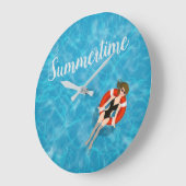 Sommerzeit Pool Mädchen Große Uhr (Winkel)