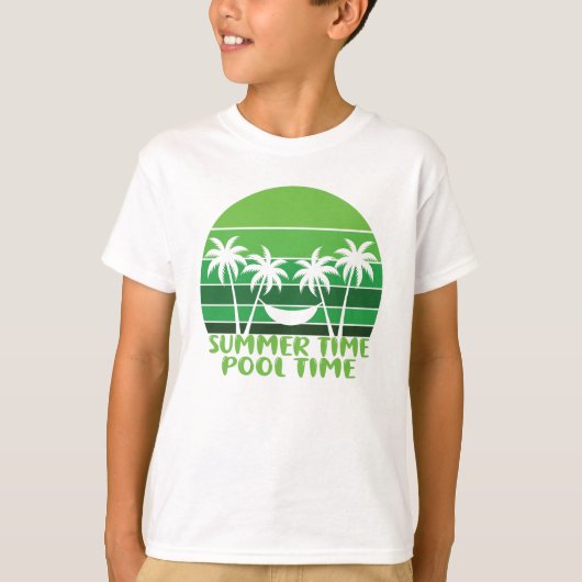 SOMMERZEIT POOL ZEIT. T-Shirt (Vorderseite)