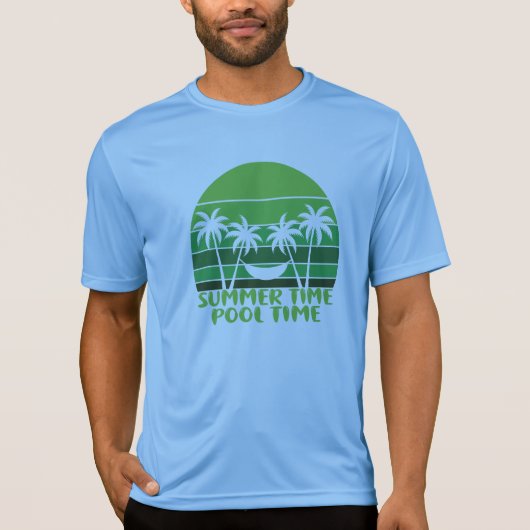 SOMMERZEIT POOL ZEIT. T-Shirt (Vorderseite)