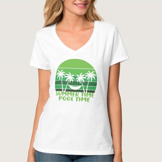 SOMMERZEIT POOLZEIT. T-Shirt (Vorderseite)