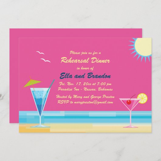 Sommerzeit Probe Abendessen Einladung (Vorne/Hinten)