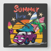 Sommerzeit Quadratische Wanduhr (Vorderseite)