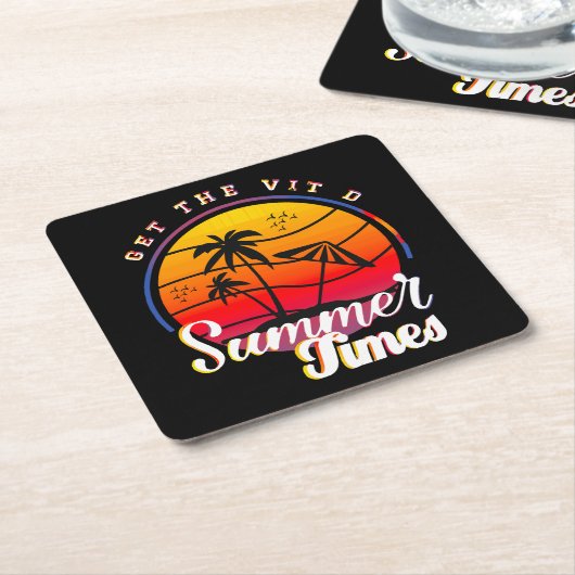 Sommerzeit Rechteckiger Pappuntersetzer (angewinkelt)