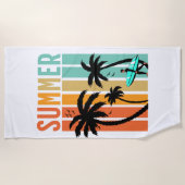 Sommerzeit Retro Sunset Beach Handtuch (Vorderseite)