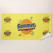 Sommerzeit Retro Vintag Strandtuch (Vorderseite)