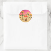 Sommerzeit Runder Aufkleber (Tasche)