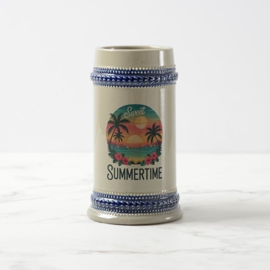 Sommerzeit Sommer Reise Strand Bierglas (Mittel)
