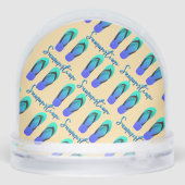 Sommerzeit Sommerzeit Blue Flip Flops Schneekugeln (Rückseite)