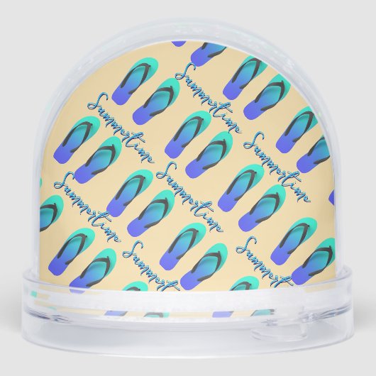 Sommerzeit Sommerzeit Blue Flip Flops Schneekugeln (Rückseite)