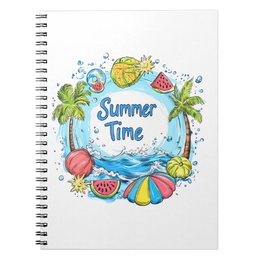 Sommerzeit - Sommerzeit Strand Illustration Notizblock (Vorderseite)