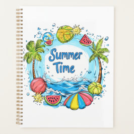 Sommerzeit - Sommerzeit Strand Illustration Planer