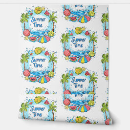 Sommerzeit - Sommerzeit Strand Illustration Tapete