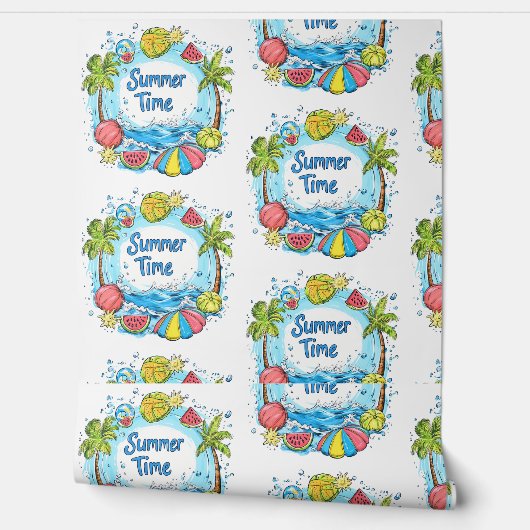 Sommerzeit - Sommerzeit Strand Illustration Tapete (Abrollen)