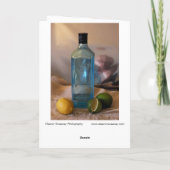 "Sommerzeit" Stillleben mit Flasche und Zitrus Karte (Rückseite)