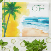 „Sommerzeit“-Stranddesign Geschirrtuch (Gefaltet)