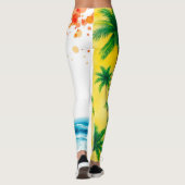 „Sommerzeit“-Stranddesign Leggings (Rückseite)