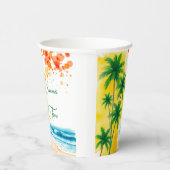 „Sommerzeit“-Stranddesign Pappbecher (Rechts)