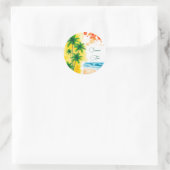 „Sommerzeit“-Stranddesign Rund Uhr Runder Aufkleber (Tasche)