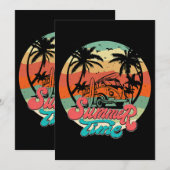 Sommerzeit Surf Funny Beach Familienurlaub Match Einladung (Vorne/Hinten)