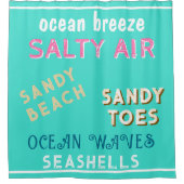 Sommerzeit Türkisblau Duschvorhang (Vorderseite)