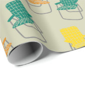 Sommerzeit Vintage Klappstühle Gemustert Geschenkpapier (Rolleneckpunkt)