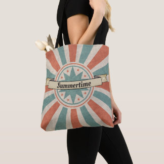 Sommerzeit Vintage Tasche (Text anpassbar)