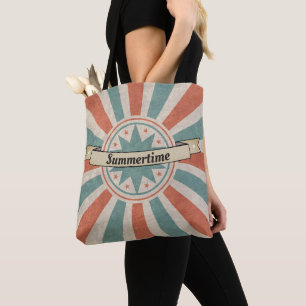 Sommerzeit Vintage-Tasche (Text anpassbar) Tasche