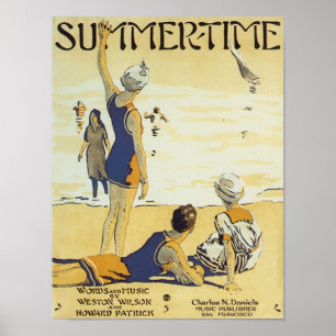 Sommerzeit Vintager Songbook Cover Poster