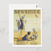 Sommerzeit Vintager Songbook Cover Postkarte (Vorne/Hinten)