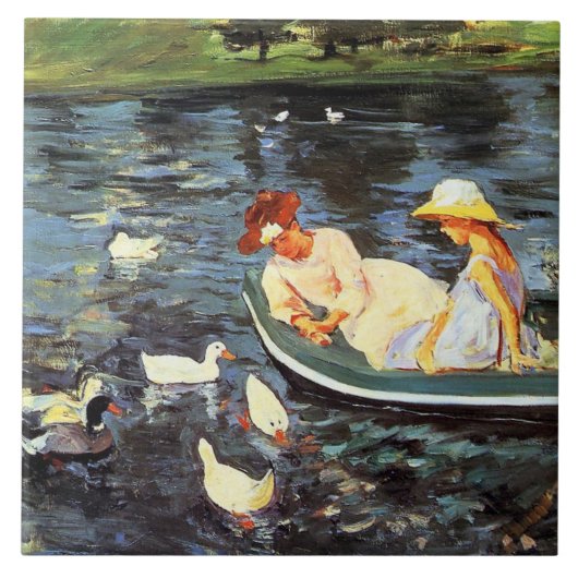 Sommerzeit (von Mary Cassatt) Fliese (Vorderseite)
