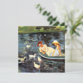 Sommerzeit (von Mary Cassatt) Karte (Stehend Vorderseite)