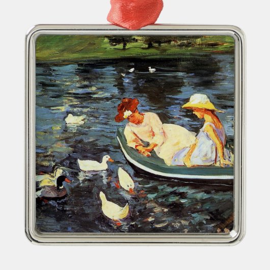 Sommerzeit (von Mary Cassatt) Keramik Ornament (Vorne)
