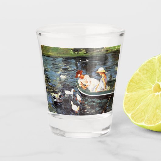 Sommerzeit (von Mary Cassatt) Schnapsglas (Vorderseite)
