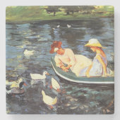 Sommerzeit (von Mary Cassatt) Steinuntersetzer (Vorderseite)