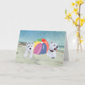 Sommerzeit Westies Blue Water Karte (Gelbe Blume)