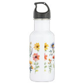 Sommerzeit-Wildblumen Edelstahlflasche (Rückseite)