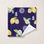 Sommerzeit Zitronen Badhandtuch Set (Waschlappen)